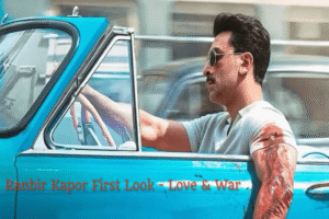 Ranbir Kapoor behind the wheel of a vintage convertible in Love and War first look